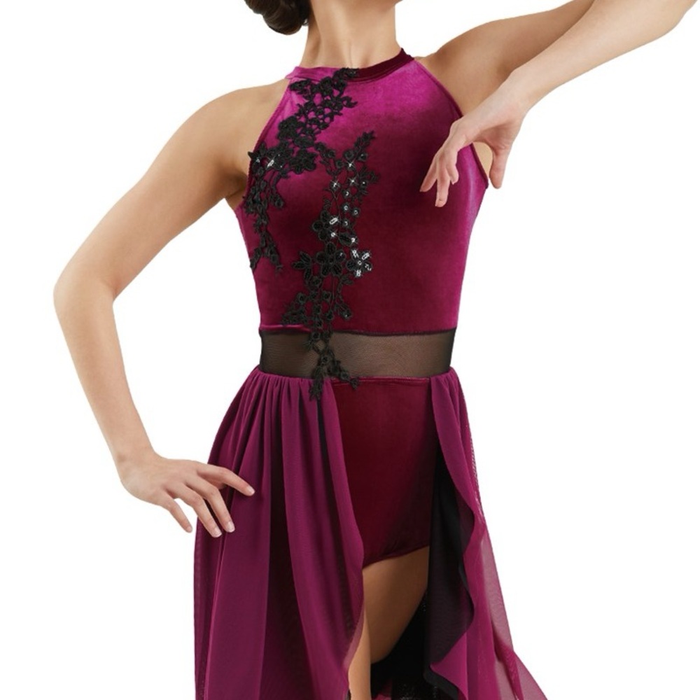 Elegant Pink and Black latin/ salsa Dance Dress